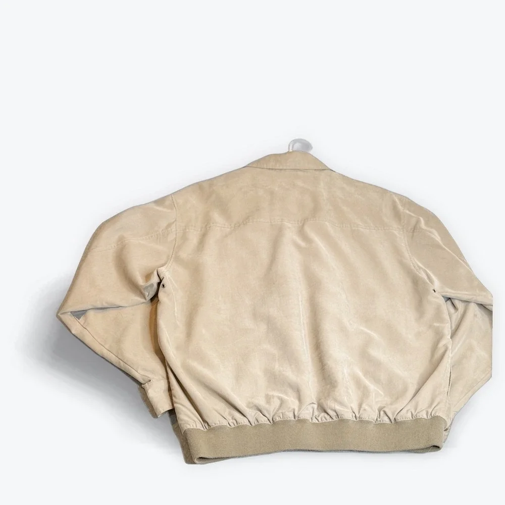 Joseph Abboud‎ Golf Jacket Mens L Beige Full Zip Collared Lightweight Coat